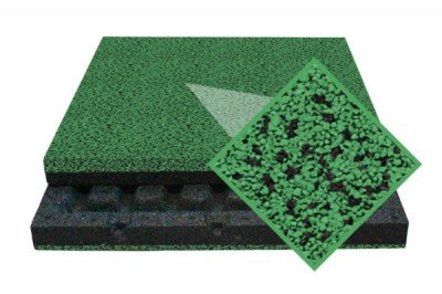 Резиновая плитка EcoStep Space/Спейс 500х500 (30-60 мм) с рельефным основанием